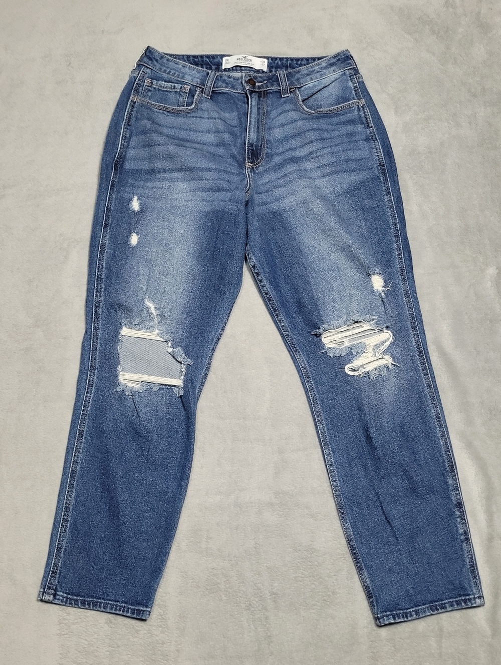 Hollister Curvy High Rise Mom Jean Vintage Stretch Sz 11R ~ 30/27 Blue Jeans